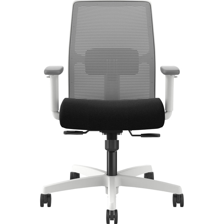 Image of HON I2Y1AHFC10DW Ignition Low-back Task Chair, Black Seat Color, Fog Back Color, Mesh Back Material, Designer White Frame Color, Low Back, 1 Each