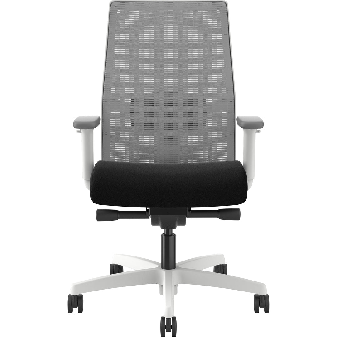 Image of HON I2Y2AHFC10DW Ignition Mid-back Task Chair, Black Seat Color, Fog Back Color, Mesh Back Material, Designer White Frame Color, Mid Back, 1 Each