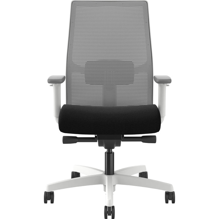 Image of HON I2Y2AHFC10DW Ignition Mid-back Task Chair, Black Seat Color, Fog Back Color, Mesh Back Material, Designer White Frame Color, Mid Back, 1 Each