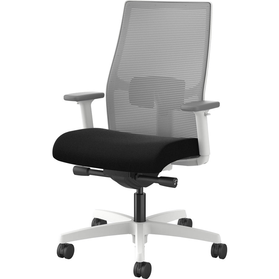 Image of HON I2Y2AHFC10DW Ignition Mid-back Task Chair, Black Seat Color, Fog Back Color, Mesh Back Material, Designer White Frame Color, Mid Back, 1 Each