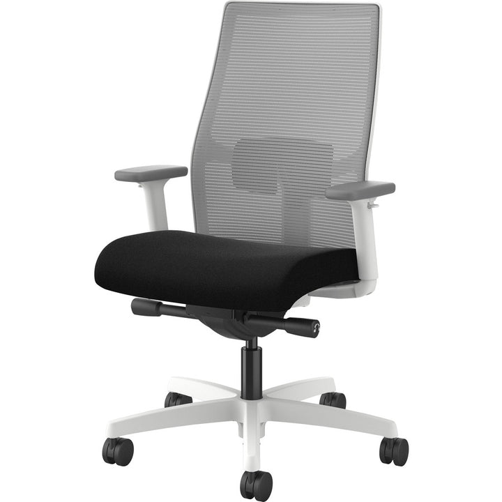 Image of HON I2Y2AHFC10DW Ignition Mid-back Task Chair, Black Seat Color, Fog Back Color, Mesh Back Material, Designer White Frame Color, Mid Back, 1 Each
