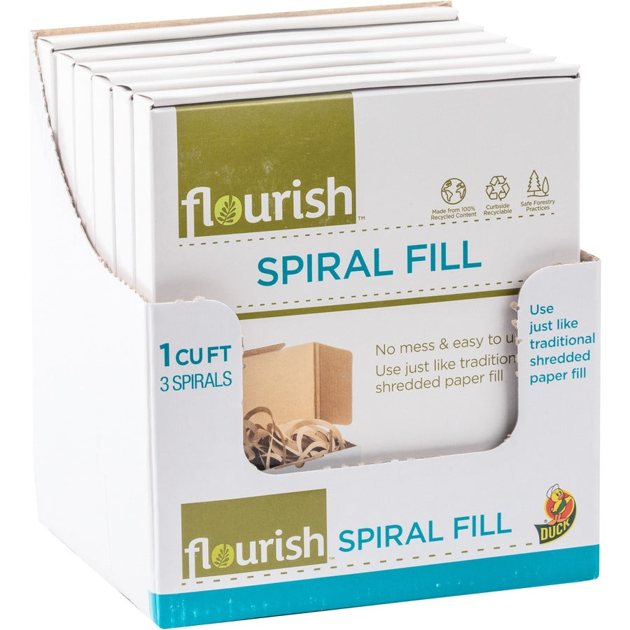 Image of Duck® Spiral Fill,Large,1 Cubic Foot,3 Spirals/BX,6BX/PK,Brown