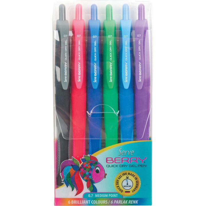 Image of So-Mine BRGEL07B6KRA Serve Berry Quick Dry Retract Gel Ink Pen