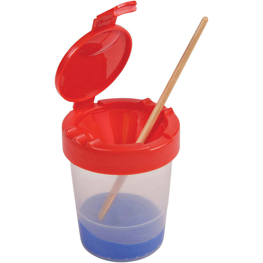 Image of Deflecto 39515RED Antimicrobial Kids No Spill Paint Cup Red