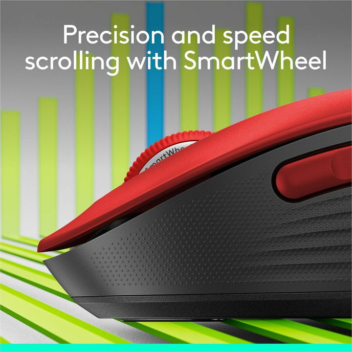 Image of Logitech® Signature M650 Wireless Mouse, Large, 2.4 GHz Frequency, 33 ft Wireless Range, Right Hand Use, Red