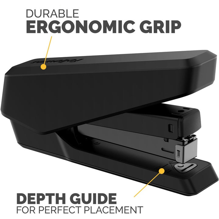 Image of Fellowes® LX850 EasyPress Full Strip Stapler with Antimicrobial Protection, 25-Sheet Capacity, Black