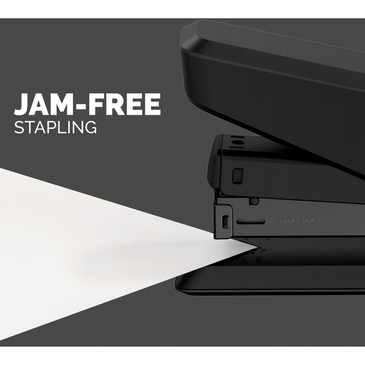 Image of Fellowes® LX850 EasyPress Full Strip Stapler with Antimicrobial Protection, 25-Sheet Capacity, Black