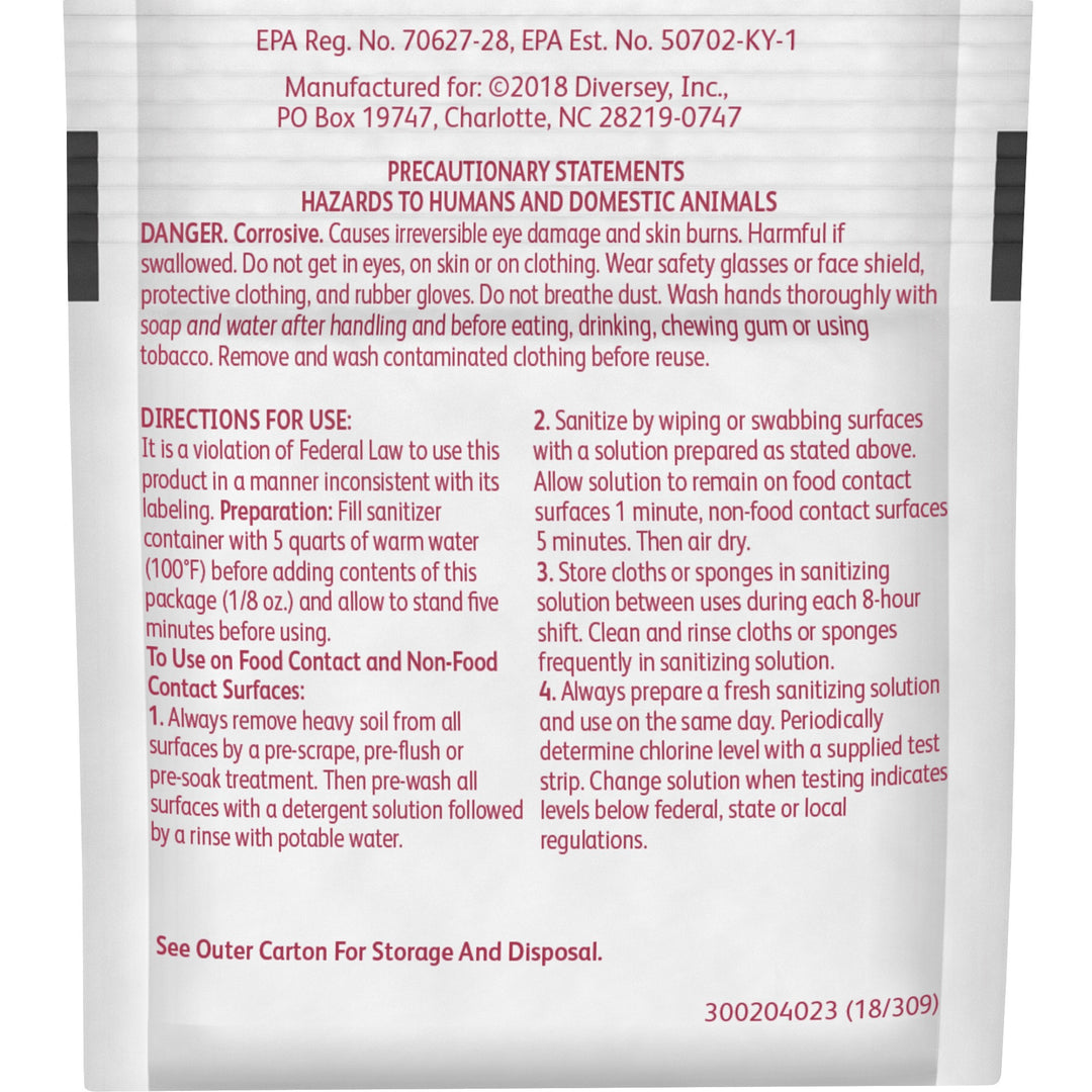 Image of Sani-Sure 90670 Multi-Surface Sanitizer, 0.13 oz (0.01 lb), Chlorine Scent, Odorless, Yellow, 100 / Carton