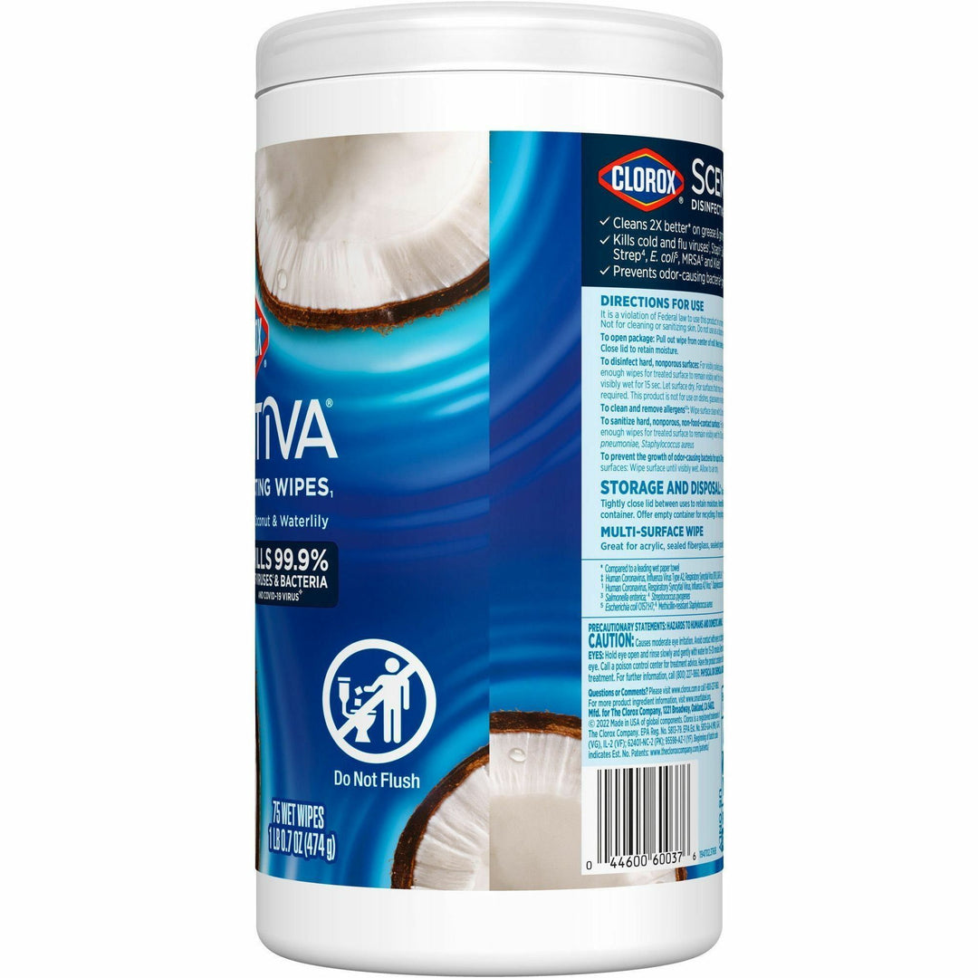 Image of Clorox® Wipes,Disinfecting,Pacific Breeze&Coconut,75/Tub,WE
