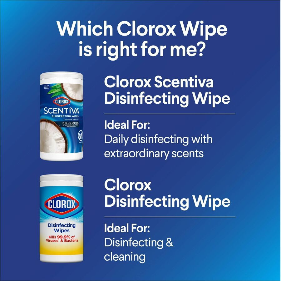 Image of Clorox® Wipes,Disinfecting,Pacific Breeze&Coconut,75/Tub,WE
