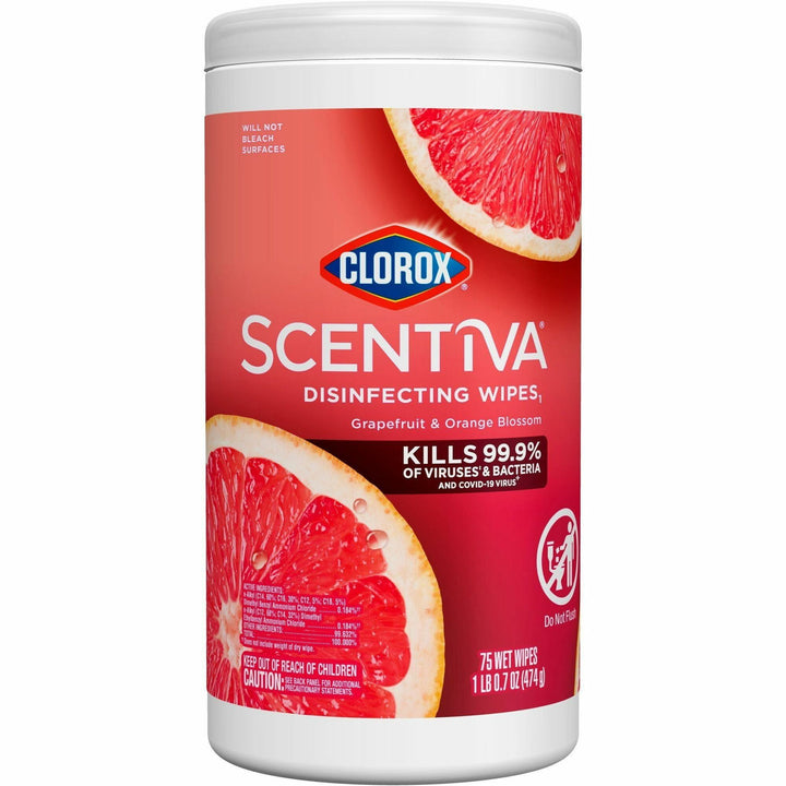 Image of Clorox® Wipes,Disinfecting,Tahitian Grapefruit Splash,75/Tub,WE