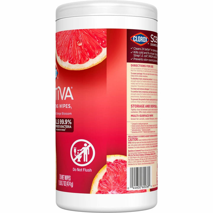 Image of Clorox® Wipes,Disinfecting,Tahitian Grapefruit Splash,75/Tub,WE