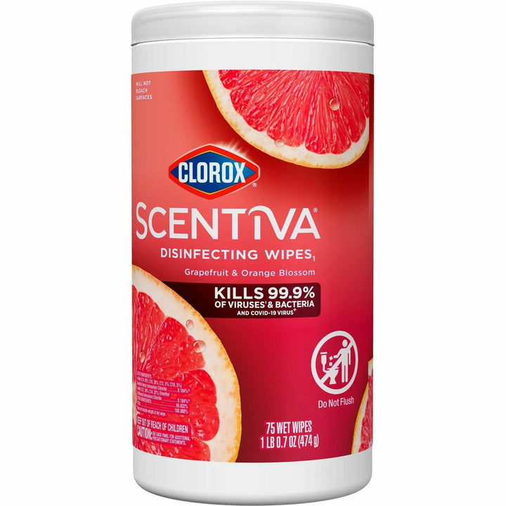 Image of Clorox® Wipes,Disinfecting,Tahitian Grapefruit Splash,75/Tub,WE