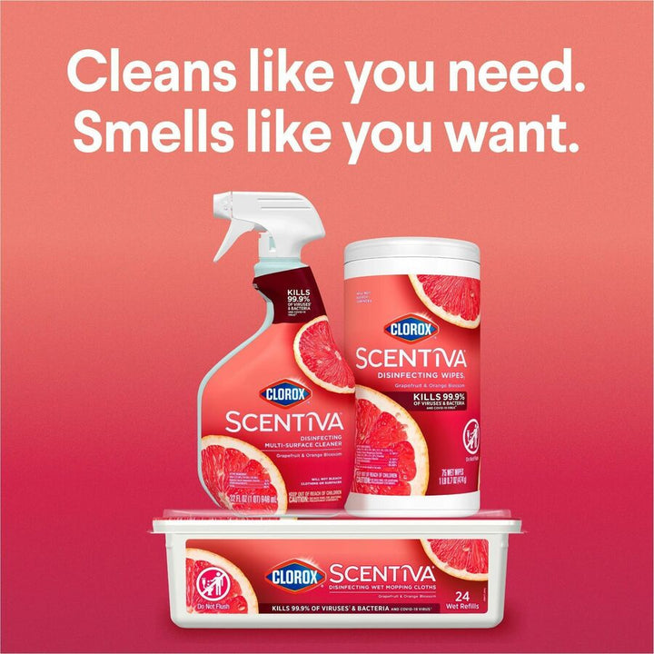 Image of Clorox® Wipes,Disinfecting,Tahitian Grapefruit Splash,75/Tub,WE