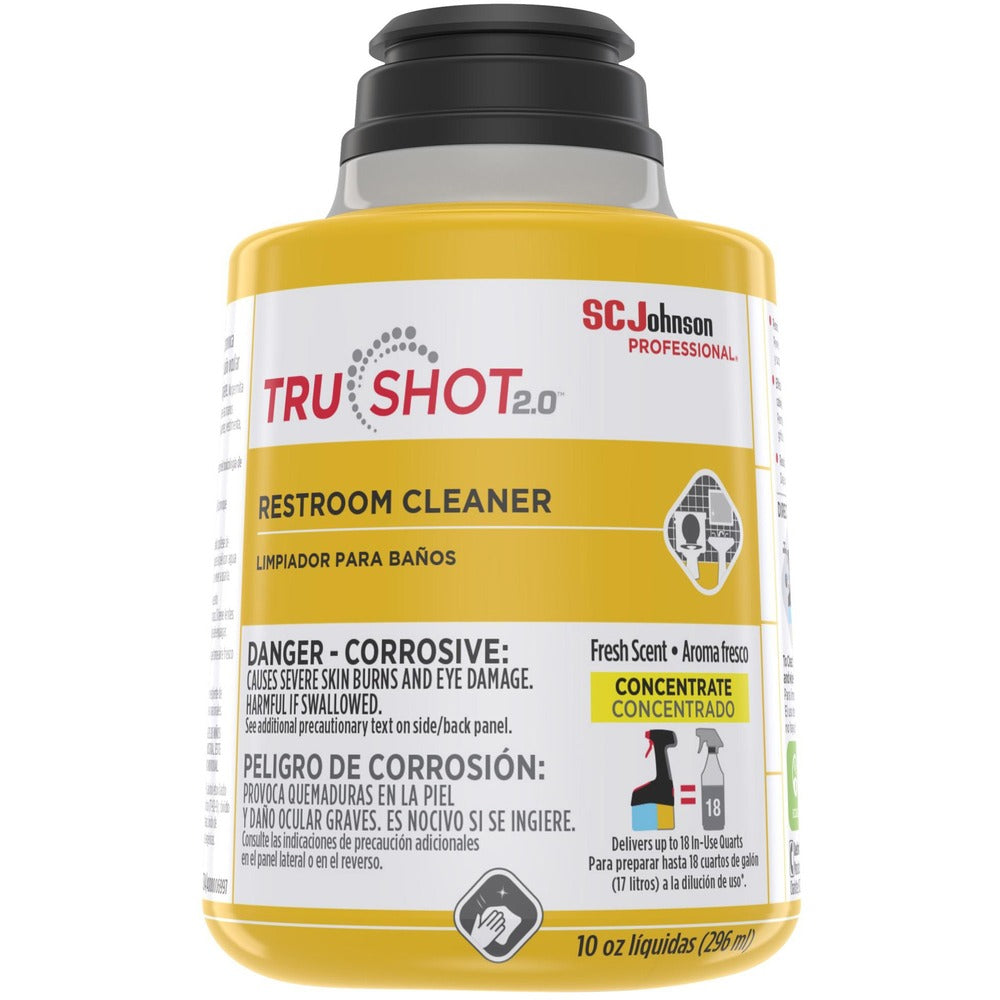 Image of S.C. Johnson Cleaner,f/Restrooms,TruShot 2.0,Conc,10oz,4/CT,Clear