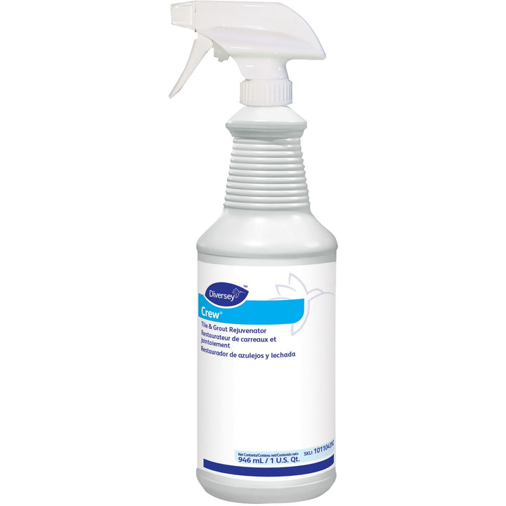 Image of Diversey 101104392 Crew Tile and Grout Rejuvenator, Ready-To-Use, 32 fl oz (1 quart), Chlorine Scent, Light Yellow, 1 Each