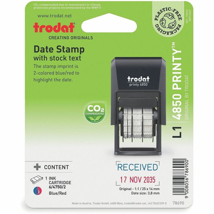 Image of Trodat E4850L Micro 5-in-1 Date Stamp