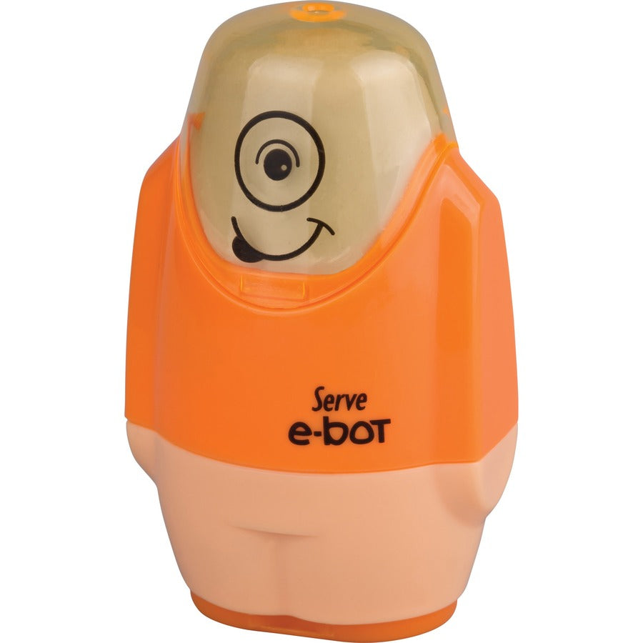 Image of Serve EBOT9KTKR E-Bot Eraser & Sharpener, 2 Hole(s), Plastic, Multicolor, 1 Each