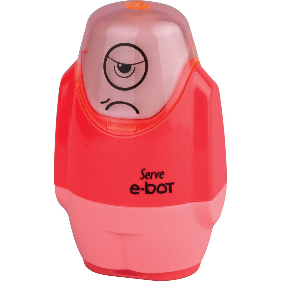 Image of Serve EBOT9KTKR E-Bot Eraser & Sharpener, 2 Hole(s), Plastic, Multicolor, 1 Each