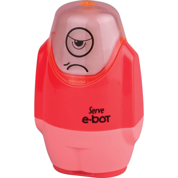 Image of Serve EBOT9KTKR E-Bot Eraser & Sharpener, 2 Hole(s), Plastic, Multicolor, 1 Each