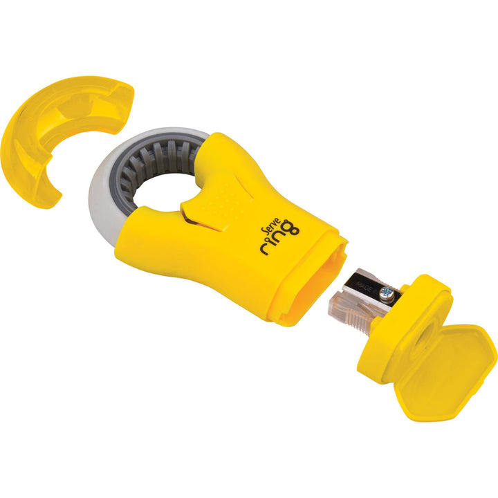 Image of Serve RING8KTKR Ring Eraser & Sharpener, Plastic, Multicolor, 1 Each