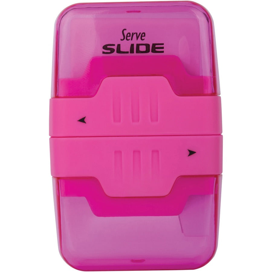 Image of Serve SLIDE9KTKR Slide Eraser & Sharpener, Plastic, Multicolor, 1 Each