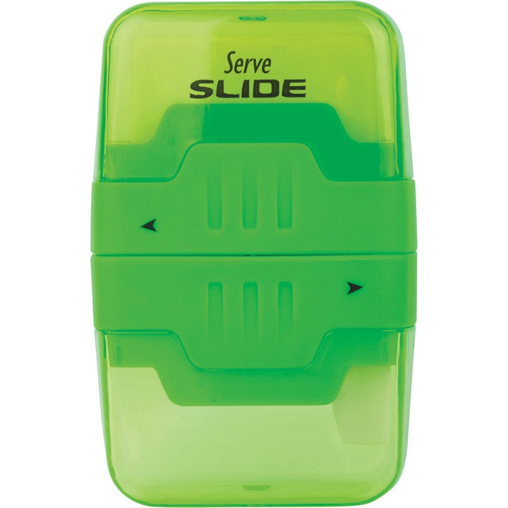 Image of Serve SLIDE9KTKR Slide Eraser & Sharpener, Plastic, Multicolor, 1 Each