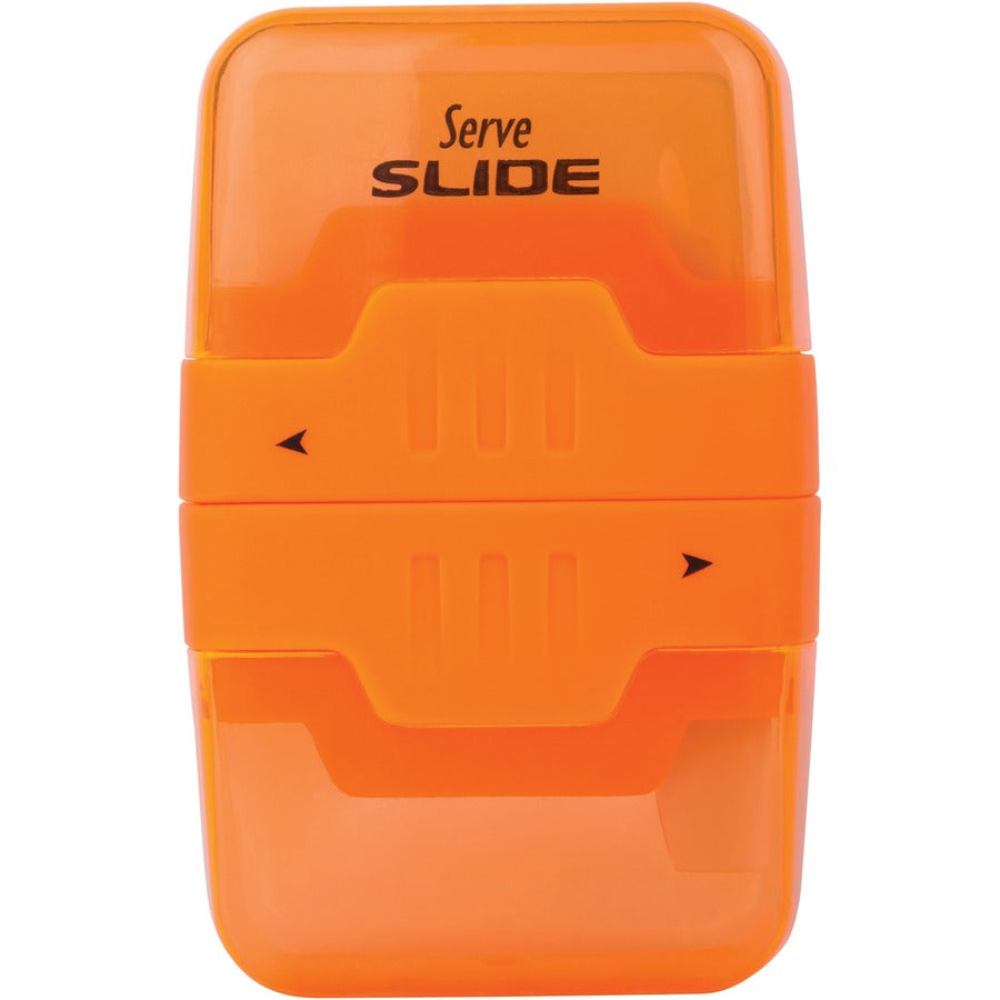 Image of Serve SLIDE9KTKR Slide Eraser & Sharpener, Plastic, Multicolor, 1 Each