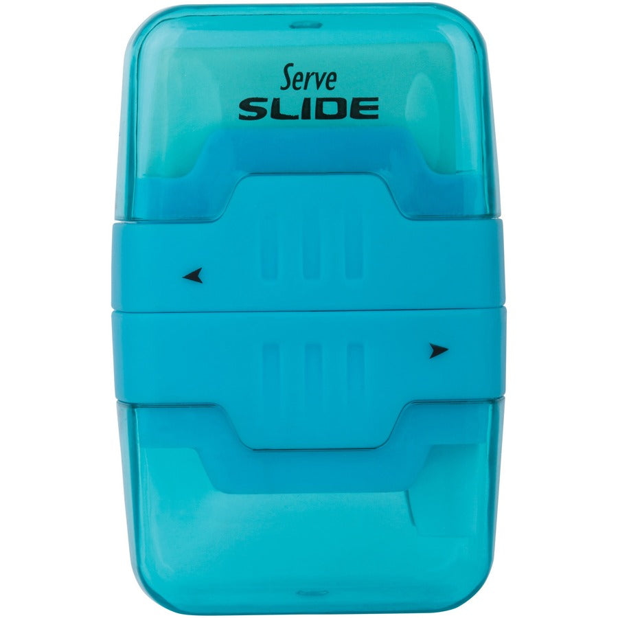 Image of Serve SLIDE9KTKR Slide Eraser & Sharpener, Plastic, Multicolor, 1 Each