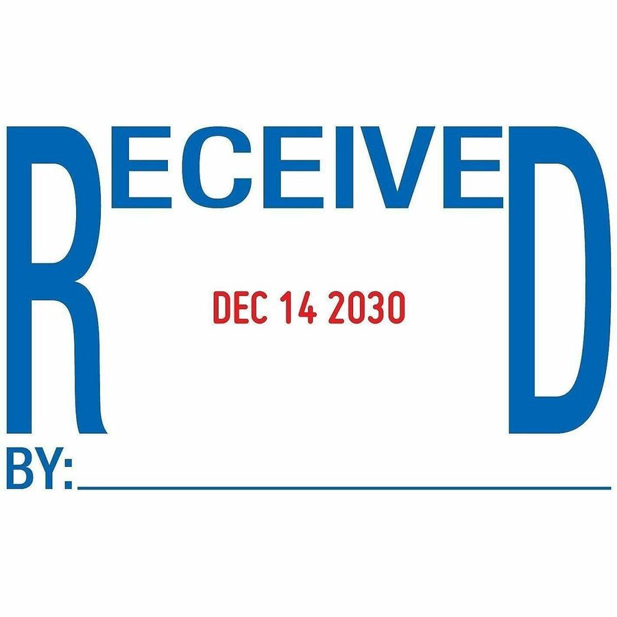 Image of Printy E4754 5-in-1 Date Stamp, Date Stamp, ENTERED, FAXED, PAID, RECEIVED, 10000 Impression(s), Red, Blue, Recycled, 1 Each
