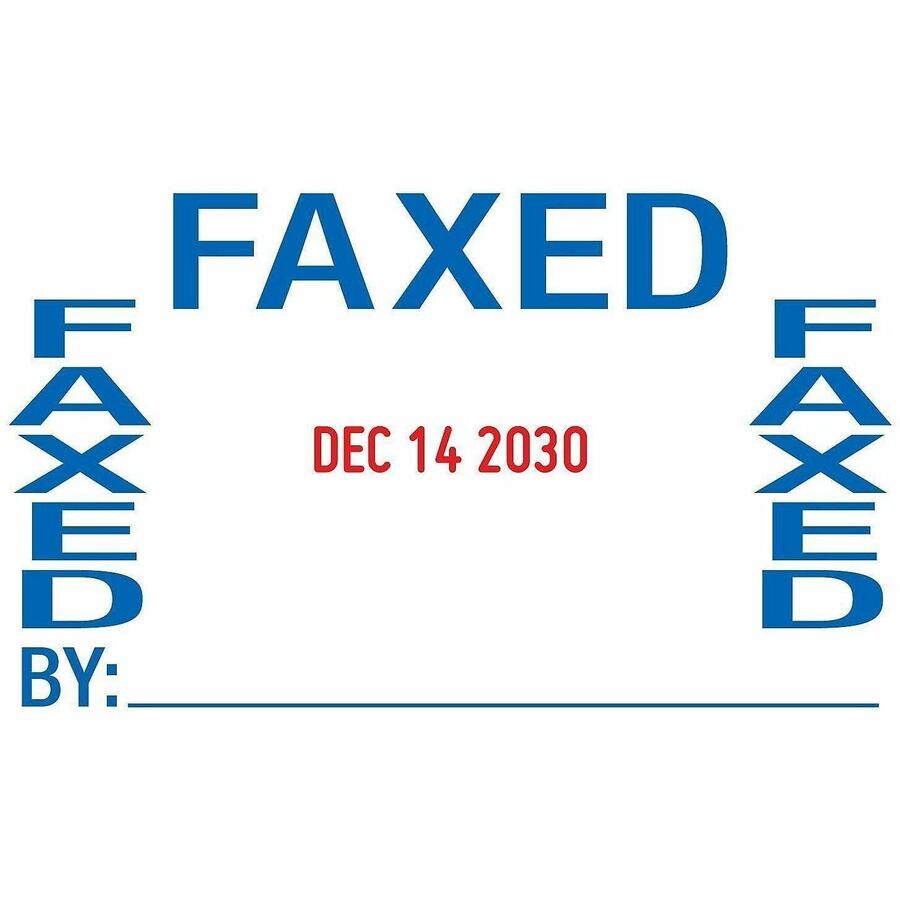 Image of Printy E4754 5-in-1 Date Stamp, Date Stamp, ENTERED, FAXED, PAID, RECEIVED, 10000 Impression(s), Red, Blue, Recycled, 1 Each
