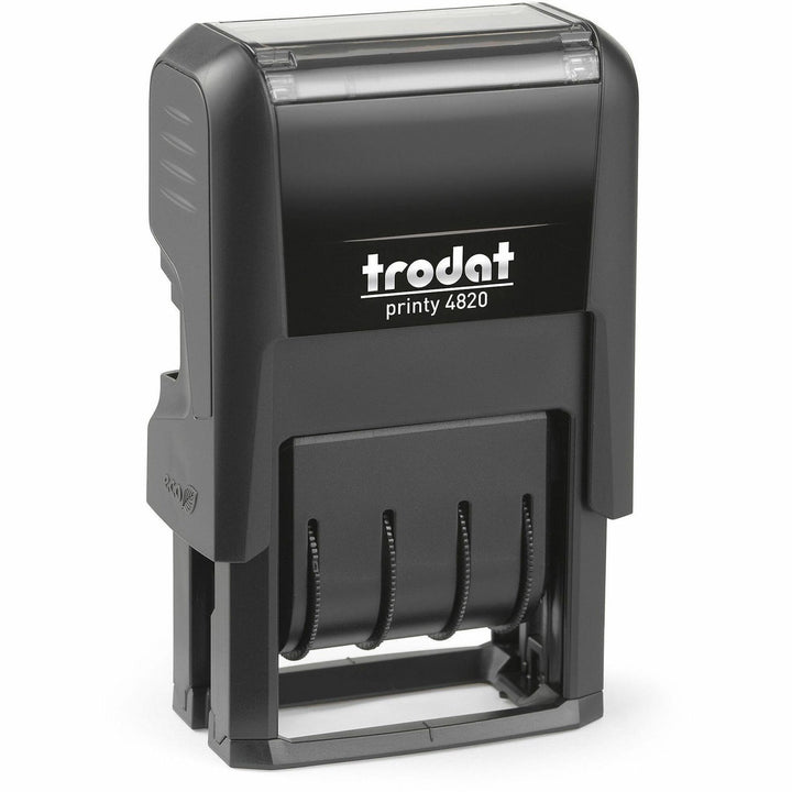 Image of Trodat E4820 Date Only Stamp, Date Stamp, 0.38" Impression Width x 1.62" Impression Length, 10000 Impression(s), Black, Recycled, 1 Each