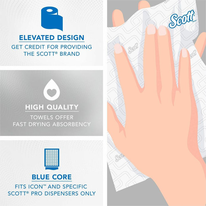 Image of Kimberly-Clark Professional Hard Roll Towels,1-3/4" Blue Core,7-1/2"x700',6RL/CT,WE