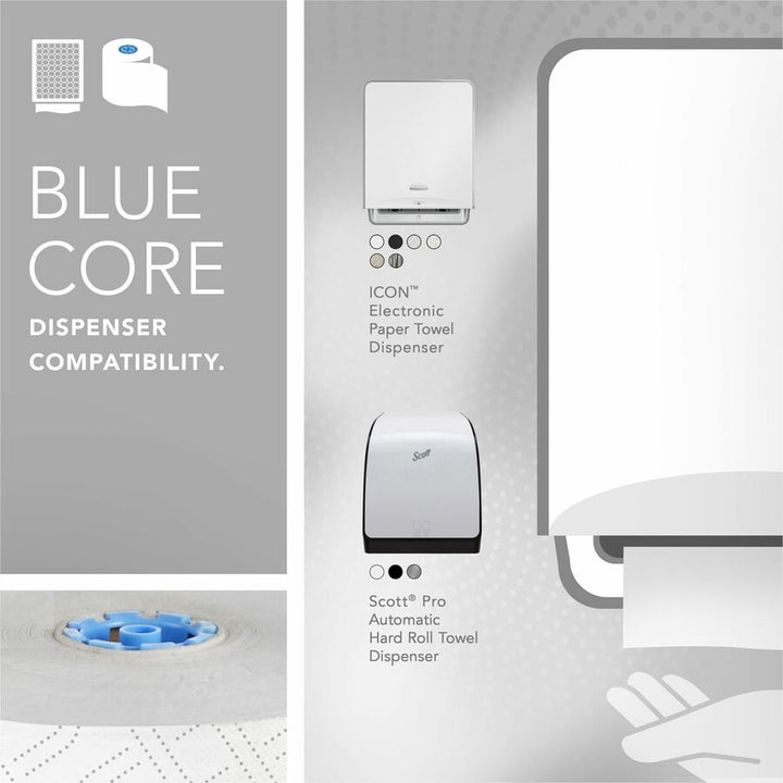Image of Kimberly-Clark Professional Hard Roll Towels,1-3/4" Blue Core,7-1/2"x700',6RL/CT,WE