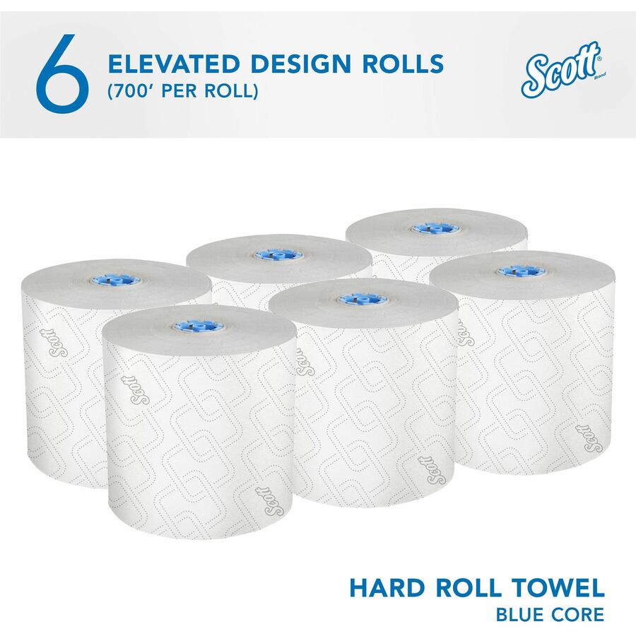 Image of Kimberly-Clark Professional Hard Roll Towels,1-3/4" Blue Core,7-1/2"x700',6RL/CT,WE