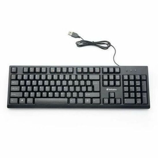 Image of Verbatim® Keyboard/Mouse,Wired,USB Type-A,Hot Keys,1000dpi,PC/Mac,BK