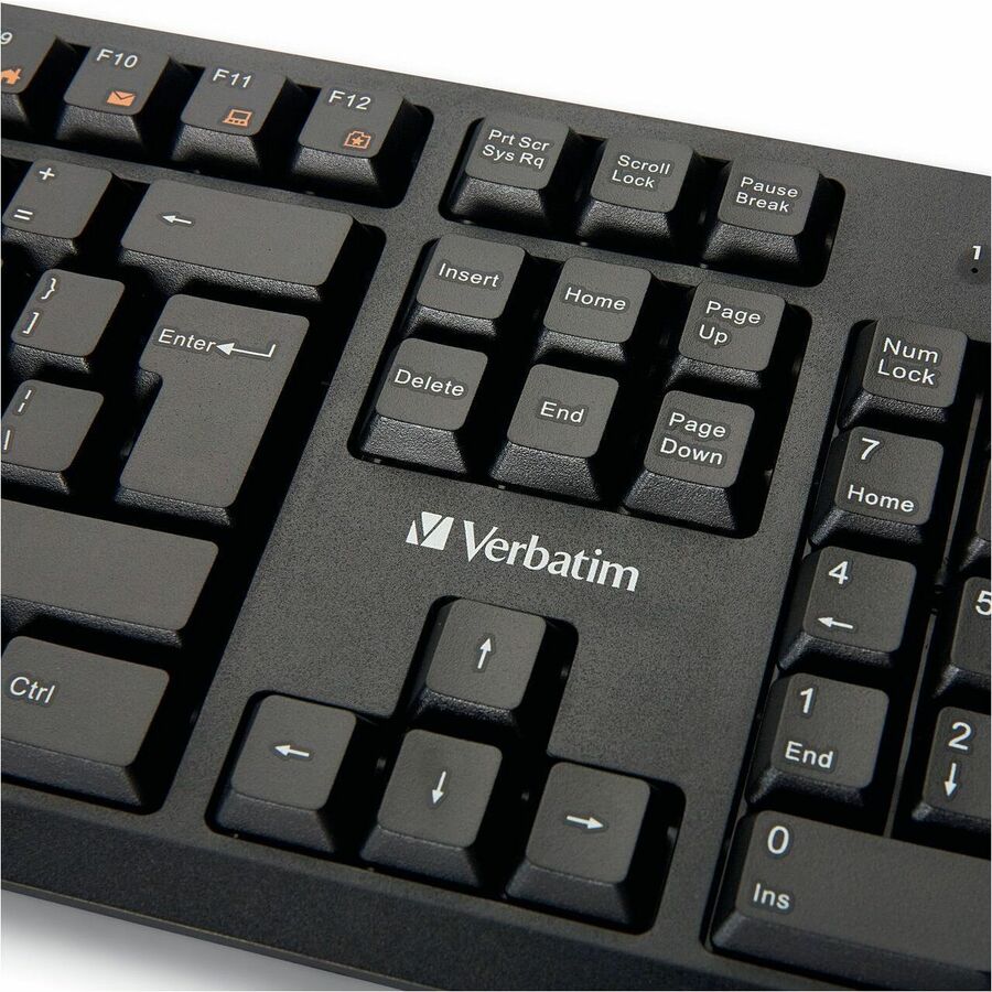 Image of Verbatim® Keyboard/Mouse,Wired,USB Type-A,Hot Keys,1000dpi,PC/Mac,BK