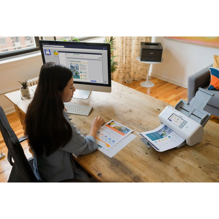 Image of Brother Professional Desktop Scanner ADS-4700W, 48-bit Color, 40 ppm (Mono), 40 ppm (Color), Duplex Scanning, USB, 1 Each