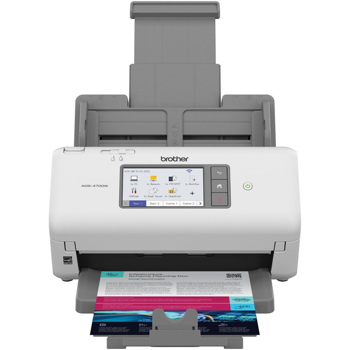 Image of Brother Professional Desktop Scanner ADS-4700W, 48-bit Color, 40 ppm (Mono), 40 ppm (Color), Duplex Scanning, USB, 1 Each