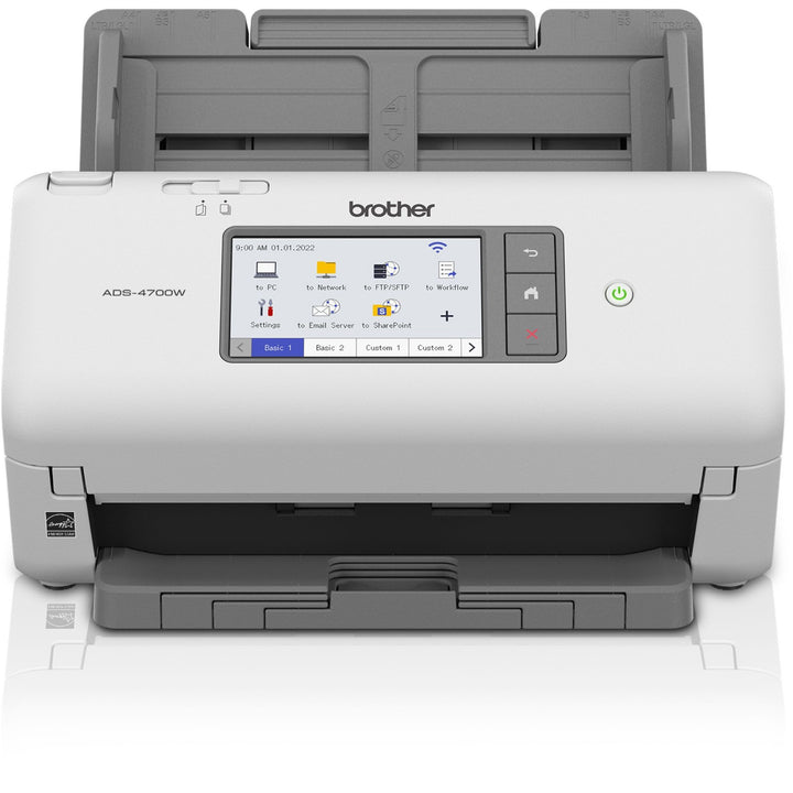 Image of Brother Professional Desktop Scanner ADS-4700W, 48-bit Color, 40 ppm (Mono), 40 ppm (Color), Duplex Scanning, USB, 1 Each