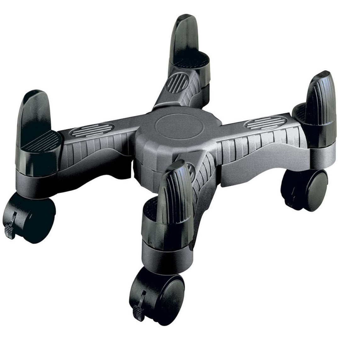 Image of Data Accessories Company 02157 Scissors-style Mobile CPU Stand, 10" Width, Floor, Plastic, Black, 1 Each, TAA Compliant