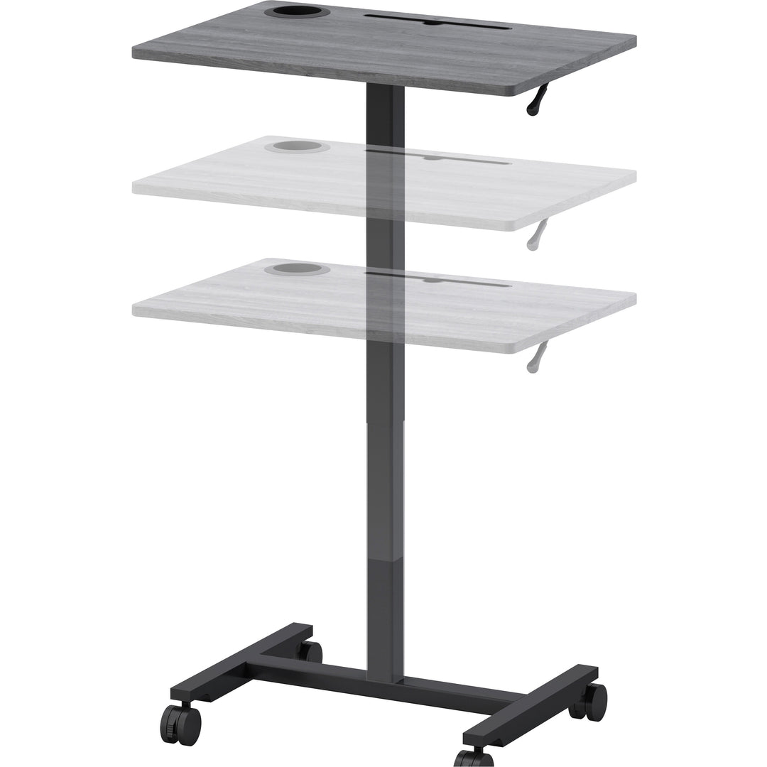 Image of Lorell Desk,w/Holders,Mobile,Height Adj,26-5/8"x19-1/8"x43",BK/CCL