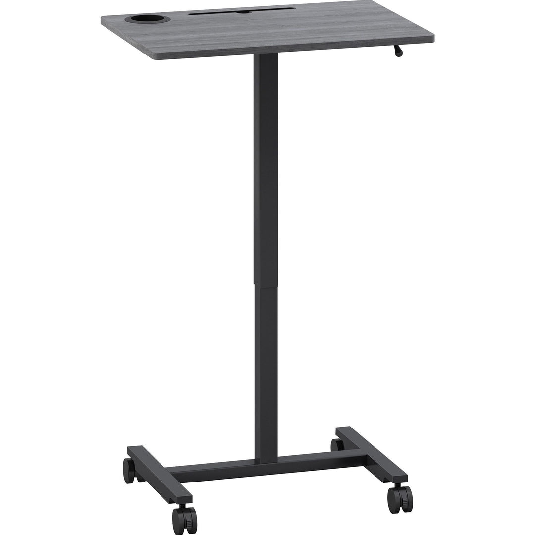 Image of Lorell Desk,w/Holders,Mobile,Height Adj,26-5/8"x19-1/8"x43",BK/CCL