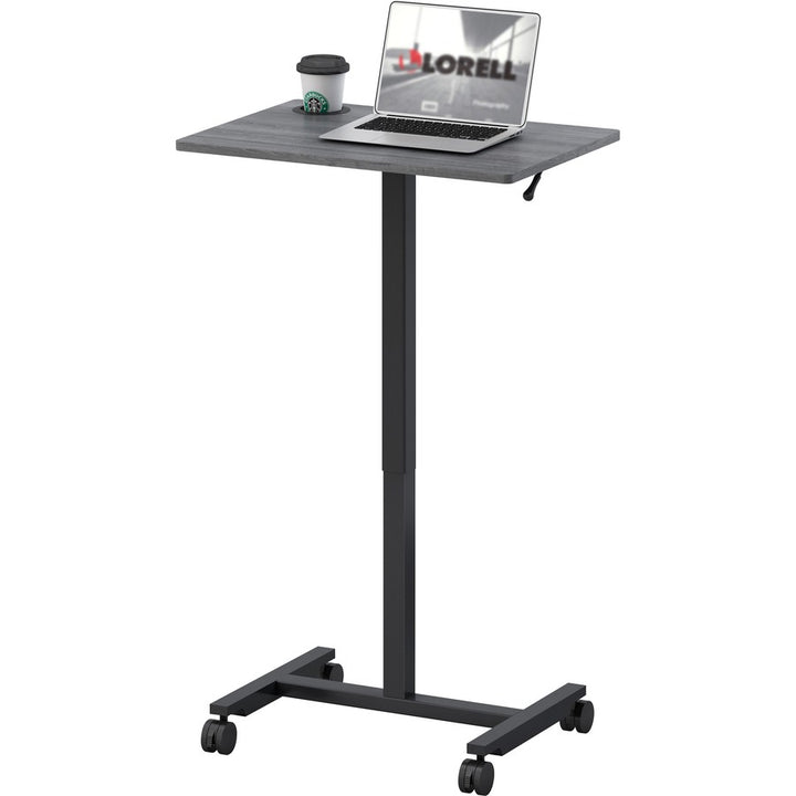 Image of Lorell Desk,w/Holders,Mobile,Height Adj,26-5/8"x19-1/8"x43",BK/CCL