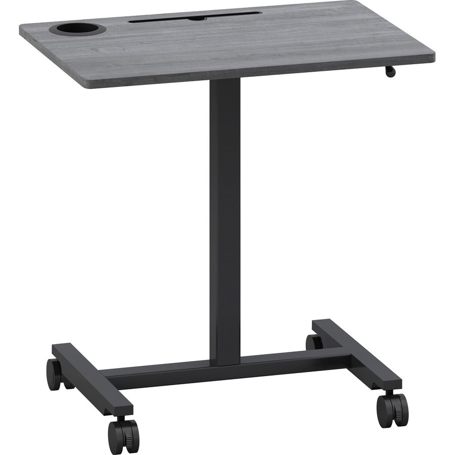 Image of Lorell Desk,w/Holders,Mobile,Height Adj,26-5/8"x19-1/8"x43",BK/CCL