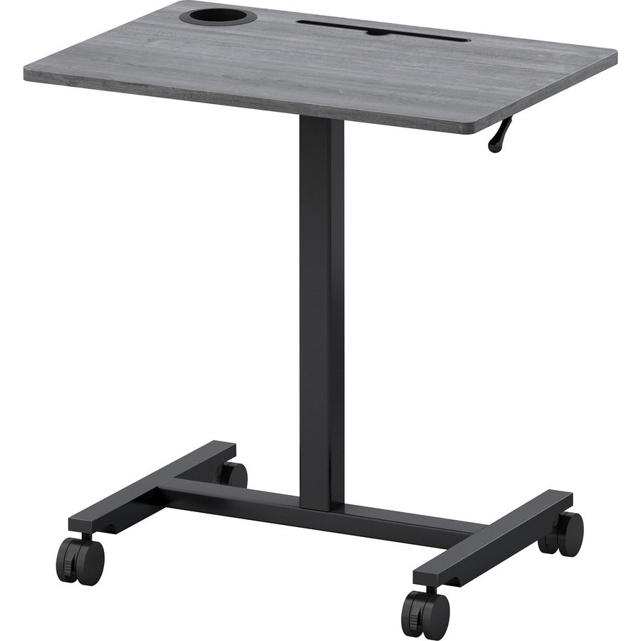 Image of Lorell Desk,w/Holders,Mobile,Height Adj,26-5/8"x19-1/8"x43",BK/CCL