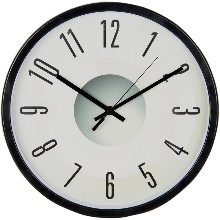Image of Victory Light Clock,Wall,Plastic,11-3/4"Dia,1-3/4"D,Black/Gray