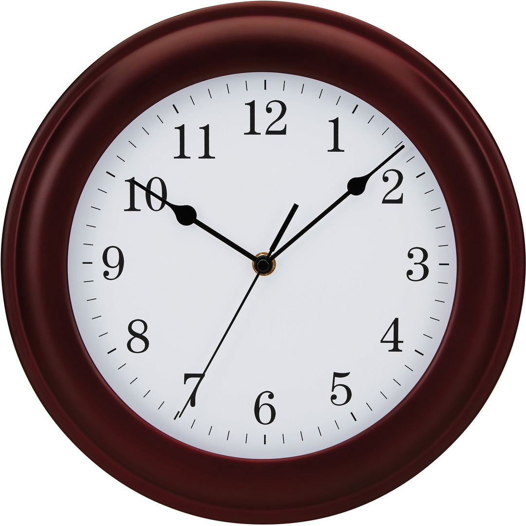 Image of Victory Light Clock,Wall,Wood,12"Dia,Mahogany Case