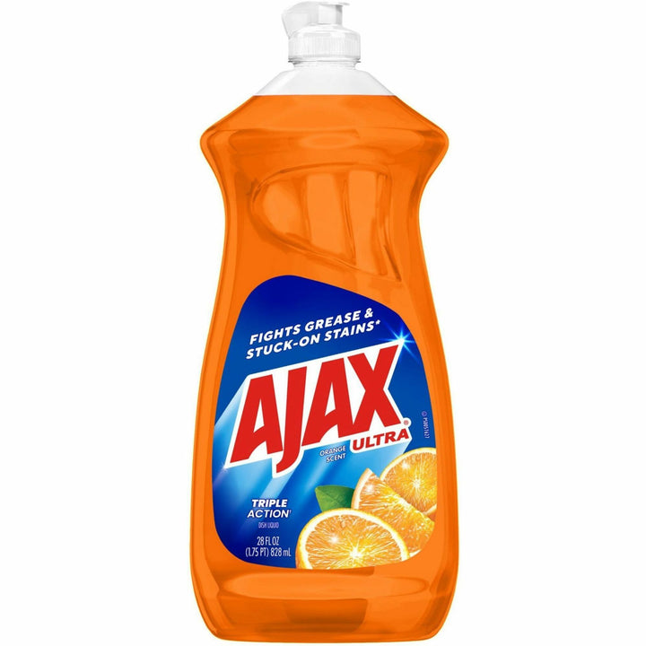 Image of AJAX 144678 Triple Action Dish Soap, 28 fl oz (0.9 quart), Orange Scent, Pleasant Scent, Phosphate-free, Kosher-free, Orange, 1 Each