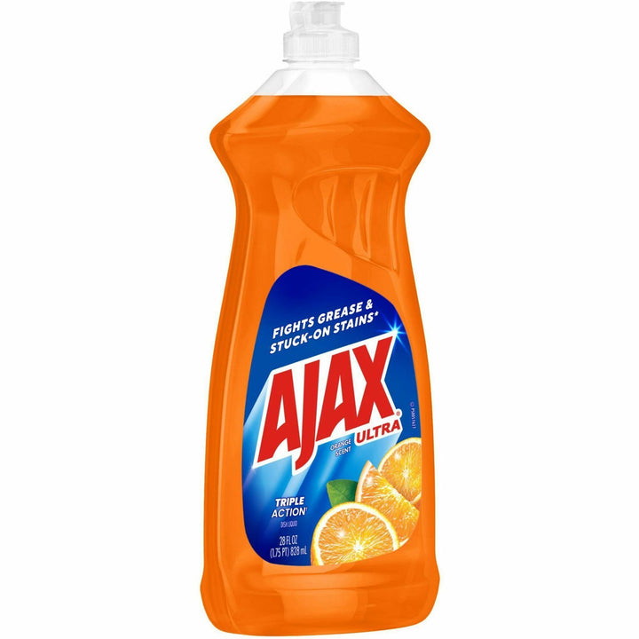 Image of AJAX 144678 Triple Action Dish Soap, 28 fl oz (0.9 quart), Orange Scent, Pleasant Scent, Phosphate-free, Kosher-free, Orange, 1 Each